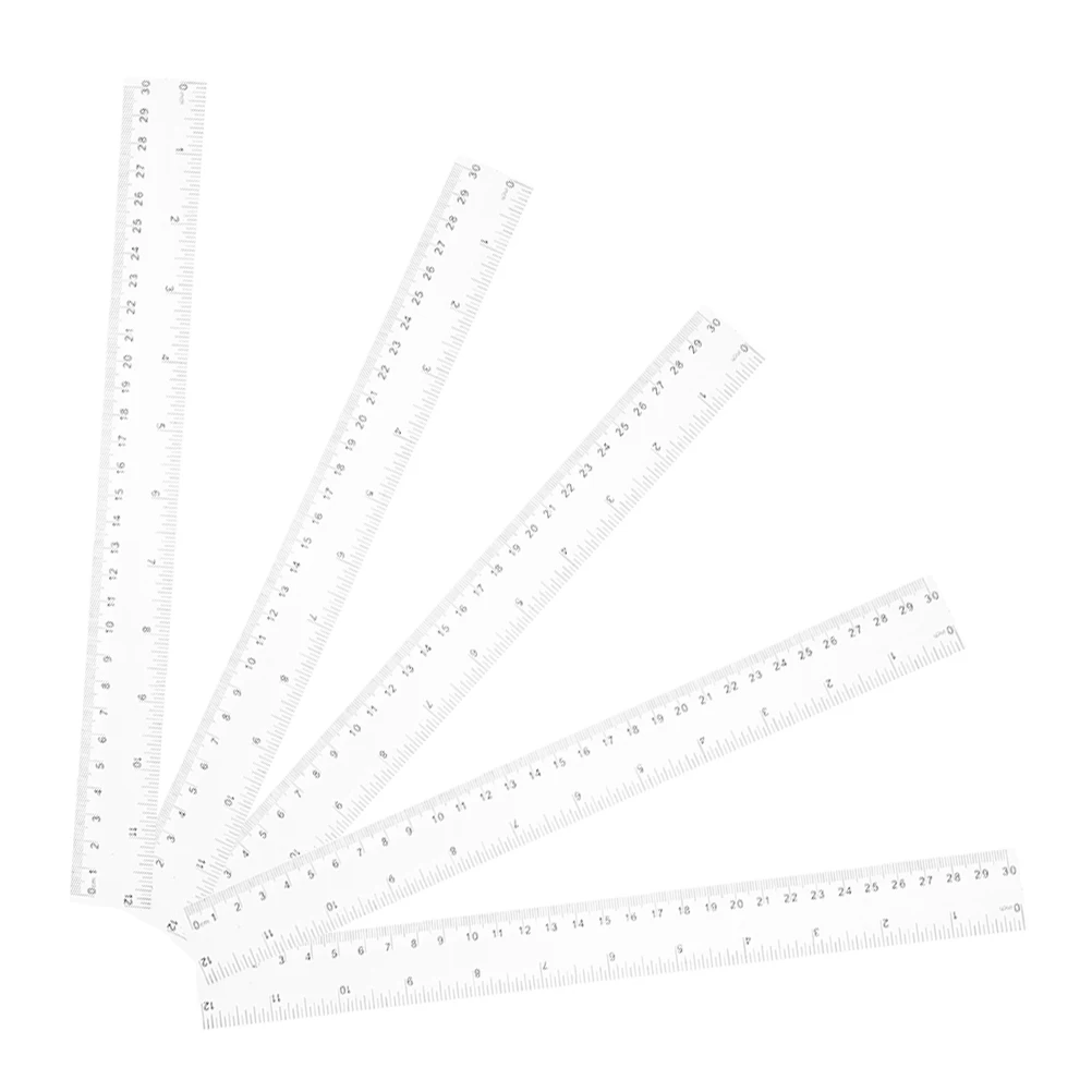 5pcs 30cm Transparent Plastic Ruler Straight Measuring Tool Students Classroom Inches Centimeters Multi Functional Sturdy
5pcs 30cm Transparent Plastic Ruler Straight Measuring Tool Students Classroom Inches Centimeters Multi Functional Sturdy