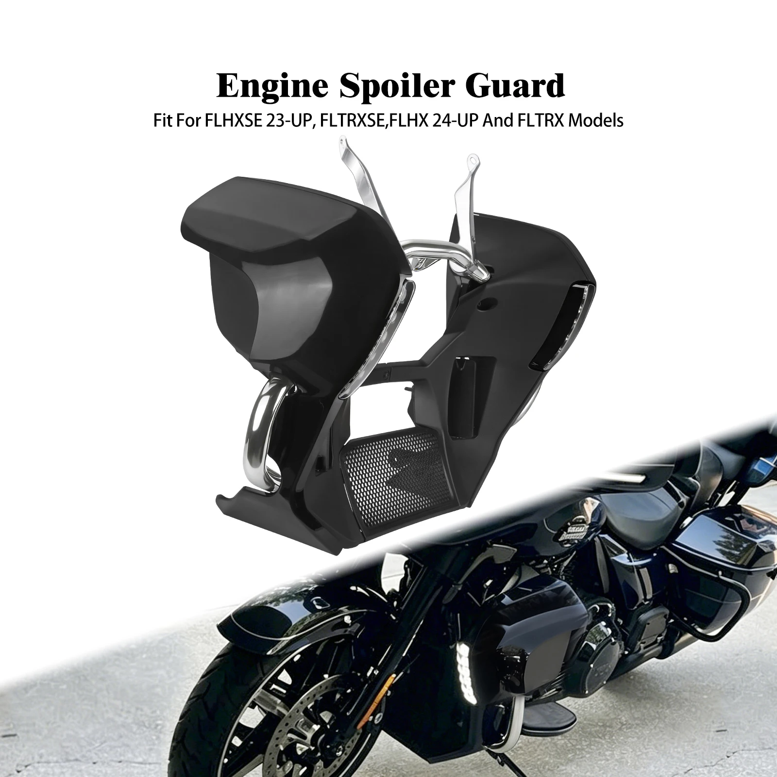 Motorcycle Fairing Lowers Engine Guard Frame Support Set Extended Chin Spoiler Kits For Harley Touring 2023-Up Road Street Glide
Motorcycle Fairing Lowers Engine Guard Frame Support Set Extended Chin Spoiler Kits For Harley Touring 2023-Up Road Street Glide