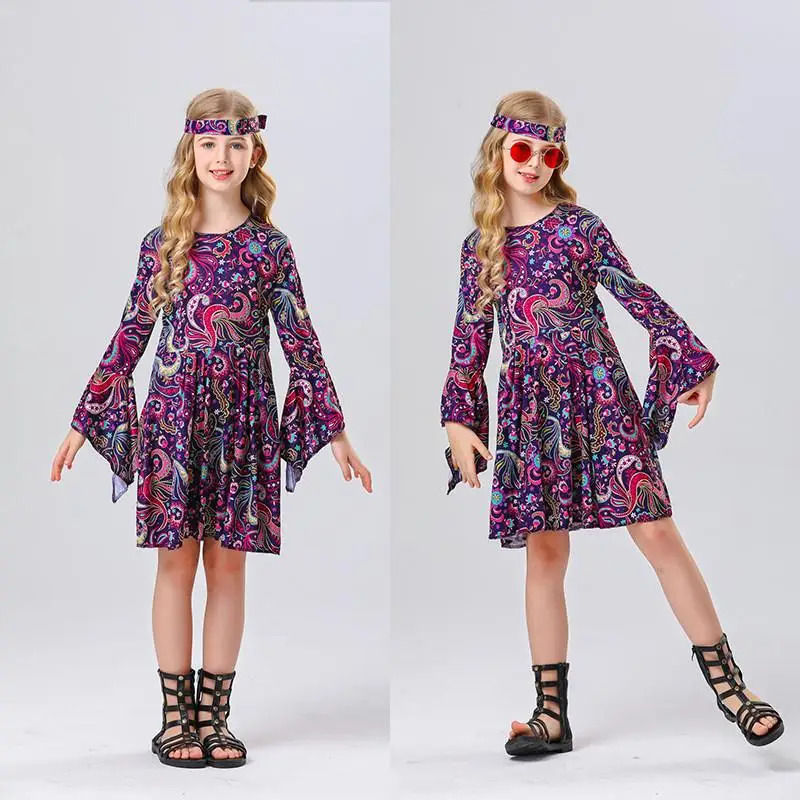 Retro Disco Hippie Dance Children's Performance Costume Halloween Girl's Outfit Vintage Hip Hop Dress Kids Stage Wear
Retro Disco Hippie Dance Children's Performance Costume Halloween Girl's Outfit Vintage Hip Hop Dress Kids Stage Wear
