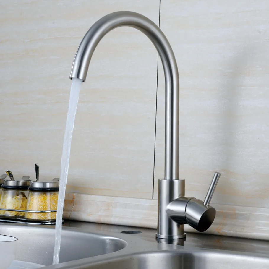 Stainless Steel Brushed Nickel High Arc Kitchen Faucet Modern Classic Single Hole Cold Water Sink Tap Hot Selling Deck Mounted
Stainless Steel Brushed Nickel High Arc Kitchen Faucet Modern Classic Single Hole Cold Water Sink Tap Hot Selling Deck Mounted