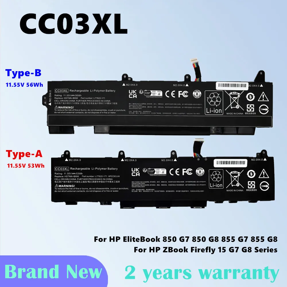Аккумулятор CC03XL для HP EliteBook 830 835 840 845 850 855 G7 G8 ZBook Firefly 14 15 G7/G8 серии HSTNN-IB9F HSTNN-UB8W HSTNN-LB8Q
Аккумулятор CC03XL для HP EliteBook 830 835 840 845 850 855 G7 G8 ZBook Firefly 14 15 G7/G8 серии HSTNN-IB9F HSTNN-UB8W HSTNN-LB8Q