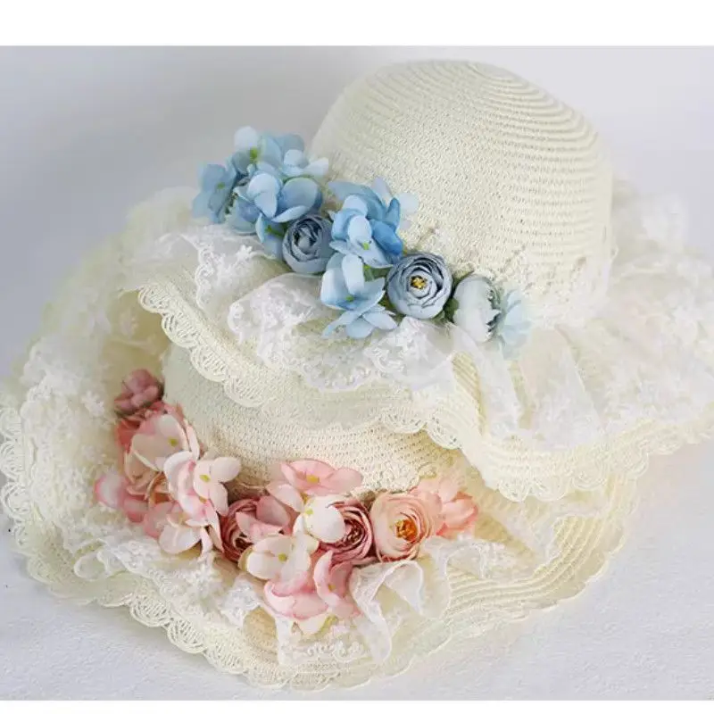 Pastoral Lolita Straw Hat Lace Ruffle Hydrangea Decor Sun Hat for Beach Outdoor Photo Prop UV Protection Visor Cap
Pastoral Lolita Straw Hat Lace Ruffle Hydrangea Decor Sun Hat for Beach Outdoor Photo Prop UV Protection Visor Cap