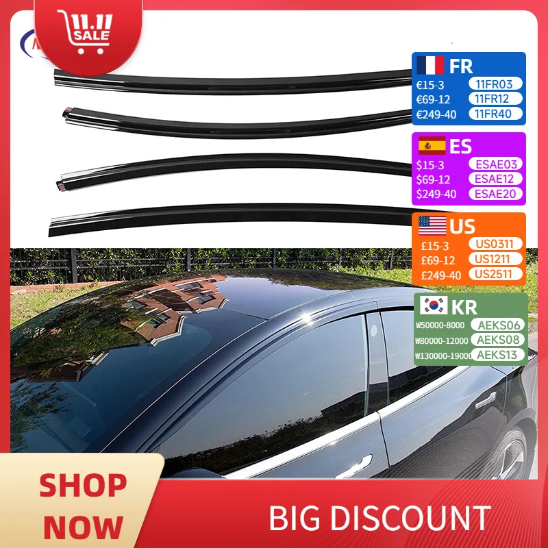 For Tesla Model 3 Y Vent Deflector Ventshade Ventvisor Side Window Deflector Rain Guards Window Visors Rain Guard Car Accessory
For Tesla Model 3 Y Vent Deflector Ventshade Ventvisor Side Window Deflector Rain Guards Window Visors Rain Guard Car Accessory
