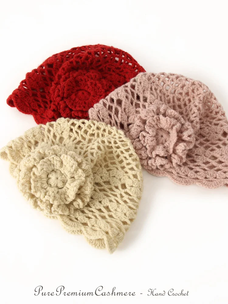 Pure Cashmere Handmade Women Openwork Beanie Hat Hand Crochet Flower Casual Hat Warm Soft Real Cashmere Elegant Lady Knit Cap
Pure Cashmere Handmade Women Openwork Beanie Hat Hand Crochet Flower Casual Hat Warm Soft Real Cashmere Elegant Lady Knit Cap