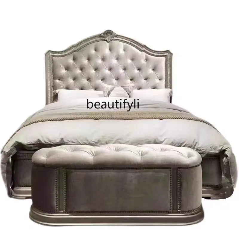 American Light Luxury Solid Wood Bed Master Bedroom Furniture Modern European Style French Classical Carved Soft Bag Fabric Bed
American Light Luxury Solid Wood Bed Master Bedroom Furniture Modern European Style French Classical Carved Soft Bag Fabric Bed