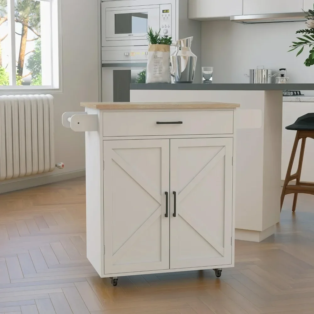 Kitchen Island with Storage White Rolling Kitchen Cart on Wheels Adjustable Shelf, Rubber Solid Wood Countertop Island Cart wit
Kitchen Island with Storage White Rolling Kitchen Cart on Wheels Adjustable Shelf, Rubber Solid Wood Countertop Island Cart wit