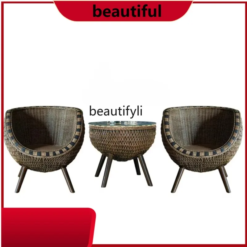 High-End Natural Rattan Chair Three-Piece Set Balcony Leisure Area Layout Small Tea Table Combination Outdoor Courtyard Backrest
High-End Natural Rattan Chair Three-Piece Set Balcony Leisure Area Layout Small Tea Table Combination Outdoor Courtyard Backrest