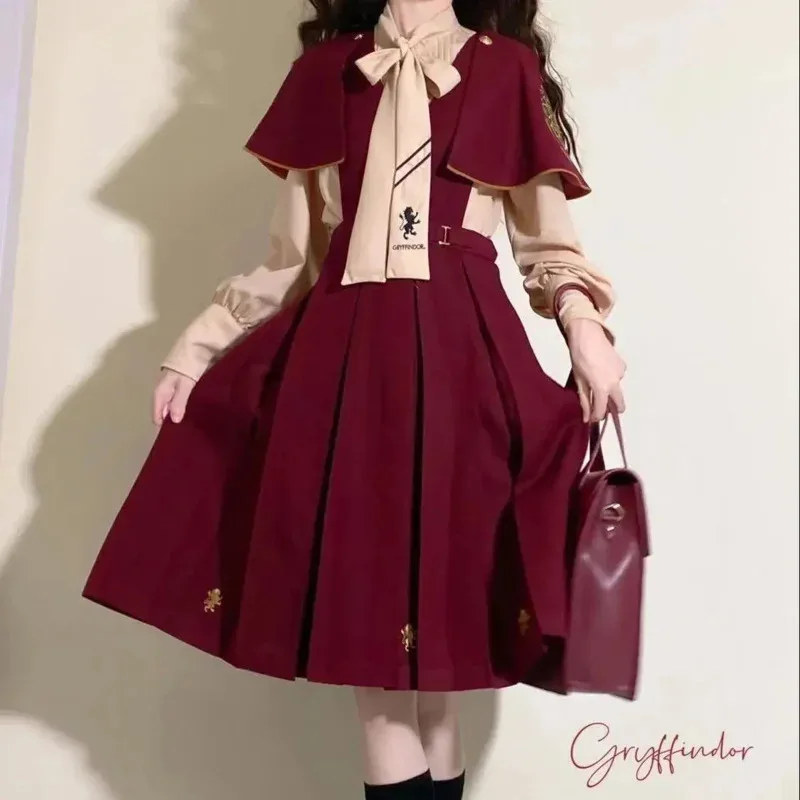 Bear's Home Autumn Suit Female Student Korean Loose Japanese Style Cloak Shawl + Bow Tie Shirt + Strap Dress Three-p New 2025
Bear's Home Autumn Suit Female Student Korean Loose Japanese Style Cloak Shawl + Bow Tie Shirt + Strap Dress Three-p New 2025