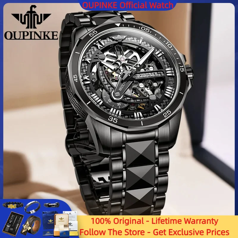 OUPINKE 3178 Men Watch High end Waterproof Luminous Tungsten Steel Watch Brand Hollow Movement Men Automatic Mechanical Watch
OUPINKE 3178 Men Watch High end Waterproof Luminous Tungsten Steel Watch Brand Hollow Movement Men Automatic Mechanical Watch
