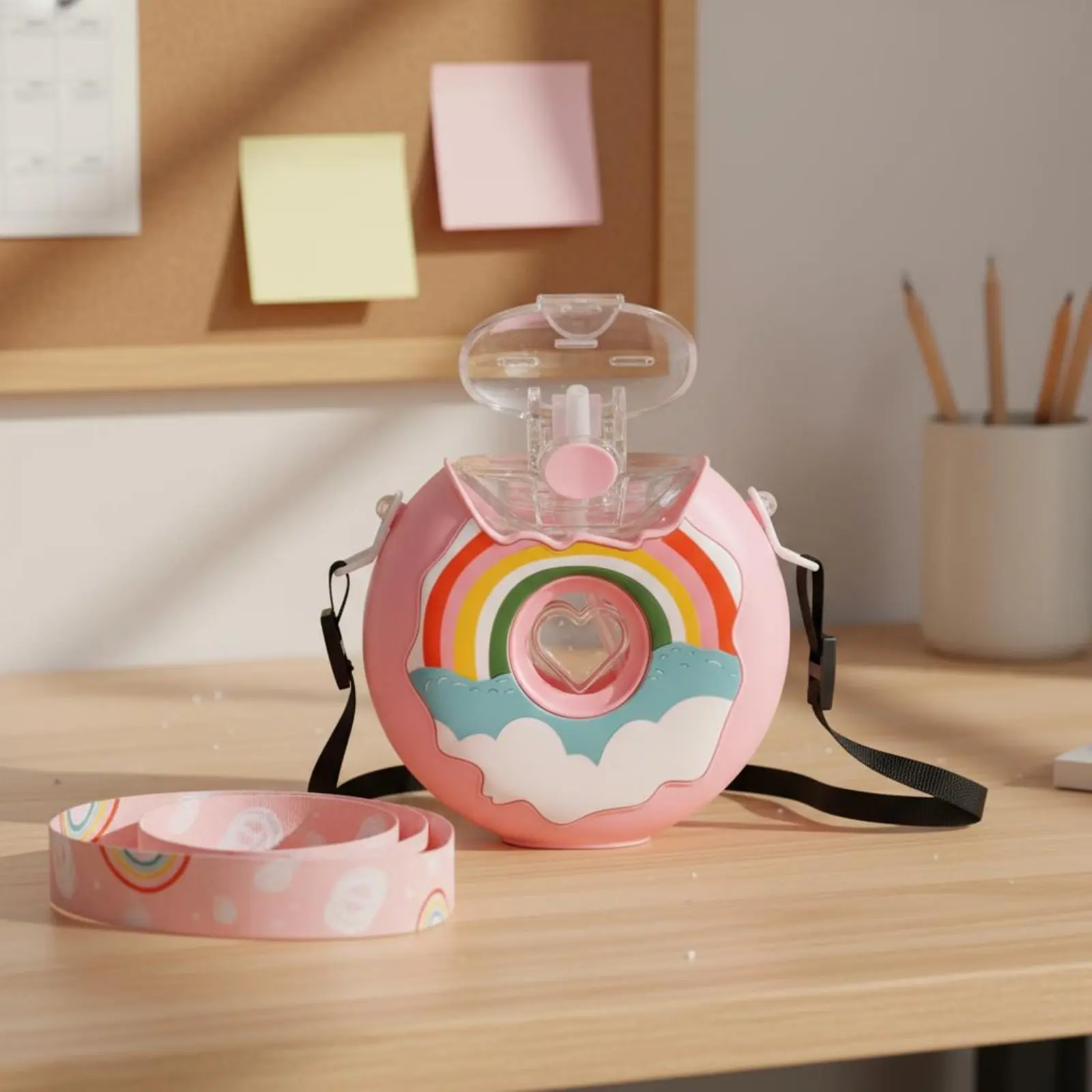 380ml Donut Water Bottle Leak-Resistant Donut Drinking Cup Kids Straw Bottle with Strap Food-Grade Material for Children Sport
380ml Donut Water Bottle Leak-Resistant Donut Drinking Cup Kids Straw Bottle with Strap Food-Grade Material for Children Sport