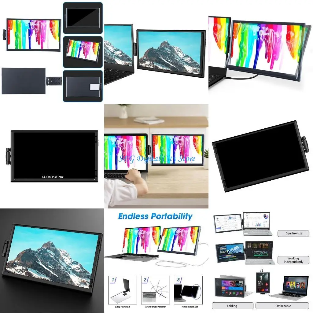 U75B Lightweight Laptop Screen Extender 14.1inch 1080P Laptop Monitor Extender Double Screen Portable Monitor for Laptop
U75B Lightweight Laptop Screen Extender 14.1inch 1080P Laptop Monitor Extender Double Screen Portable Monitor for Laptop