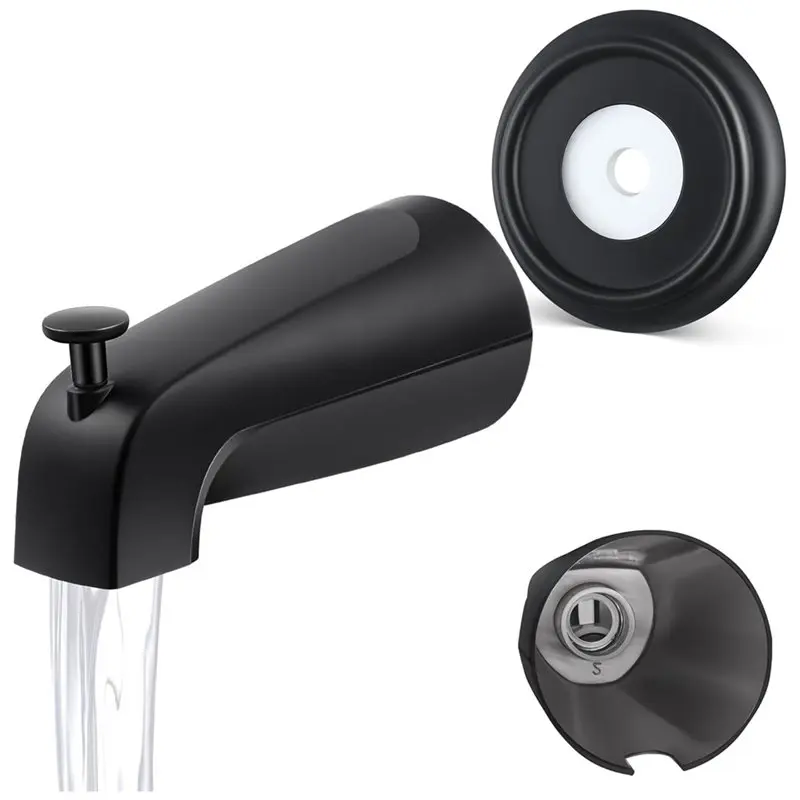 AB46-Bathroom Wall Front Mount Faucet With Shower Diverter 1/2" IPS Inside Thread, Tub Spout With Metal Cover Ring
AB46-Bathroom Wall Front Mount Faucet With Shower Diverter 1/2" IPS Inside Thread, Tub Spout With Metal Cover Ring