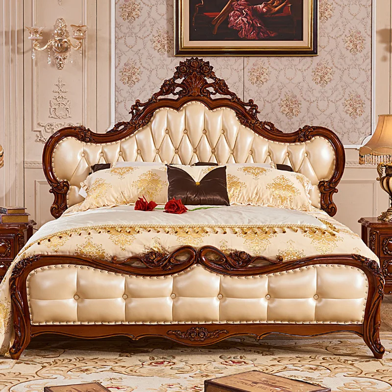 European leather bed, American 1.8 meters 2 meters double bed master bedroom wedding bed
European leather bed, American 1.8 meters 2 meters double bed master bedroom wedding bed