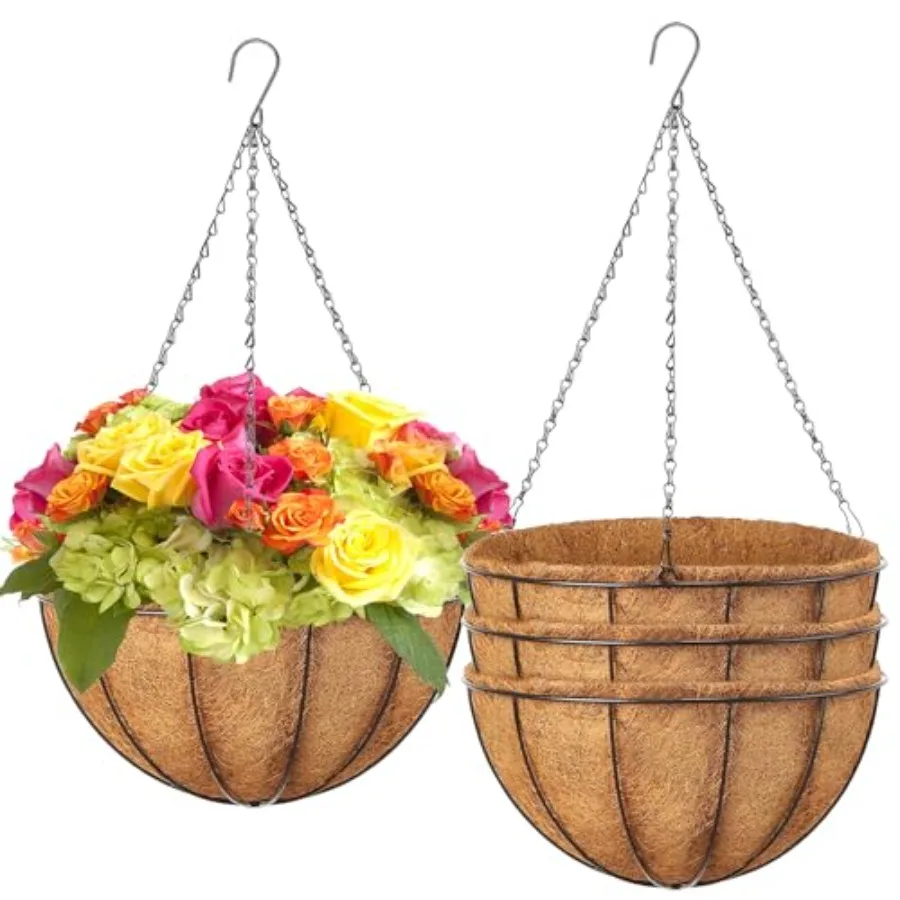 Hanging Baskets Planter for Plants - Pack 1 Metal Baskets with Coco Coir Liner, Hangg Flower Pots for Outside with Cha, Indoor
Hanging Baskets Planter for Plants - Pack 1 Metal Baskets with Coco Coir Liner, Hangg Flower Pots for Outside with Cha, Indoor