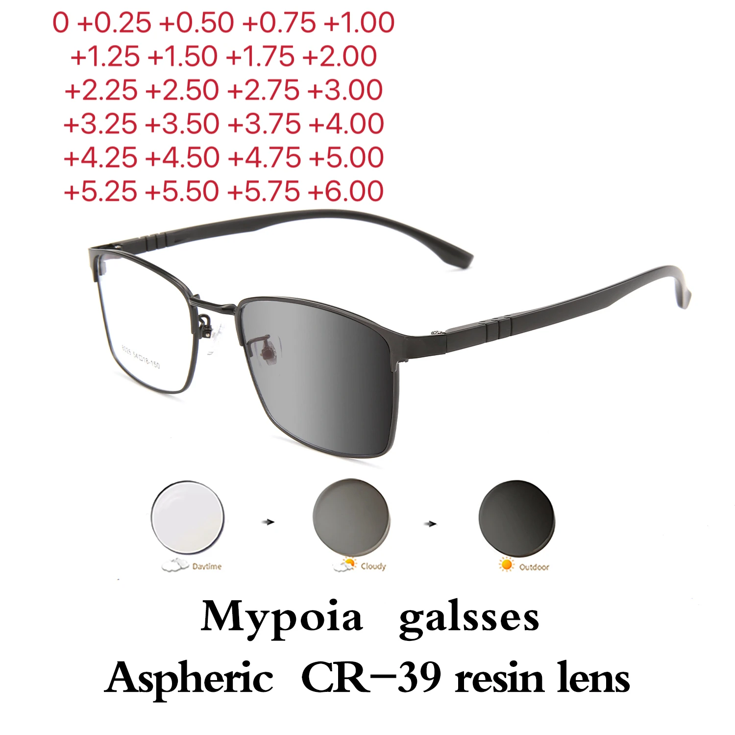 Photochromic Eye Glasses Men Women Myopia Eyeglasses Students Short Sight Eyewear 0 +0.5 +1.00 +1.25 +1.5 +2.0 +2.25 +2.50 To +6
Photochromic Eye Glasses Men Women Myopia Eyeglasses Students Short Sight Eyewear 0 +0.5 +1.00 +1.25 +1.5 +2.0 +2.25 +2.50 To +6