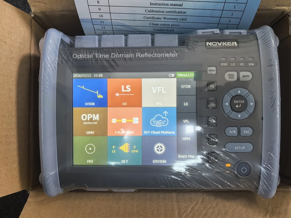 NK6000 OTDR 1310/1550/1625nm 32/30/30dBm Integrated VFL OPM OLS Event Map Touch Screen 256km Optical Time Domain Reflectometer
NK6000 OTDR 1310/1550/1625nm 32/30/30dBm Integrated VFL OPM OLS Event Map Touch Screen 256km Optical Time Domain Reflectometer