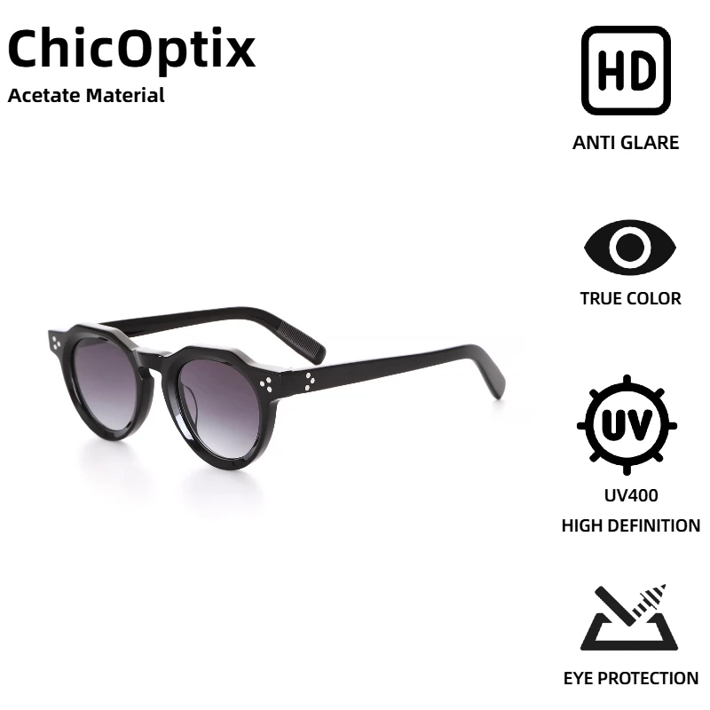 ChicOptix винтажные черные женские солнцезащитные очки с заклепками, ацетатные мужские роскошные брендовые дизайнерские солнцезащитные очки UV400, нейлоновые линзы
ChicOptix винтажные черные женские солнцезащитные очки с заклепками, ацетатные мужские роскошные брендовые дизайнерские солнцезащитные очки UV400, нейлоновые линзы