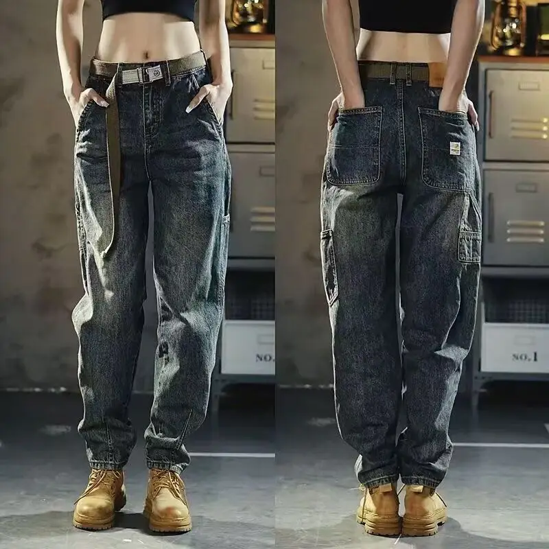 Spring New American Retro Workwear Wide Leg Men's Jeans Loose Straight Casual Long Pants mid Waist Zipper Closure Cotton Blend
Spring New American Retro Workwear Wide Leg Men's Jeans Loose Straight Casual Long Pants mid Waist Zipper Closure Cotton Blend