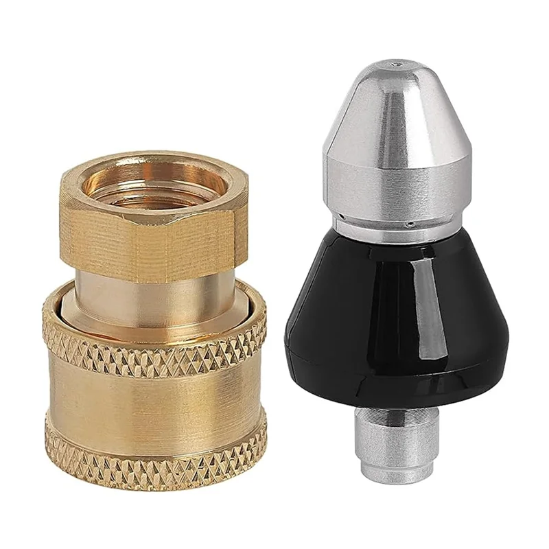 Sewer Cleaning Tool High-Pressure Nozzle, 1/4inch 1 Front 6 Rear Sewer Jetter Nozzle and Pressure Washer Adapter
Sewer Cleaning Tool High-Pressure Nozzle, 1/4inch 1 Front 6 Rear Sewer Jetter Nozzle and Pressure Washer Adapter
