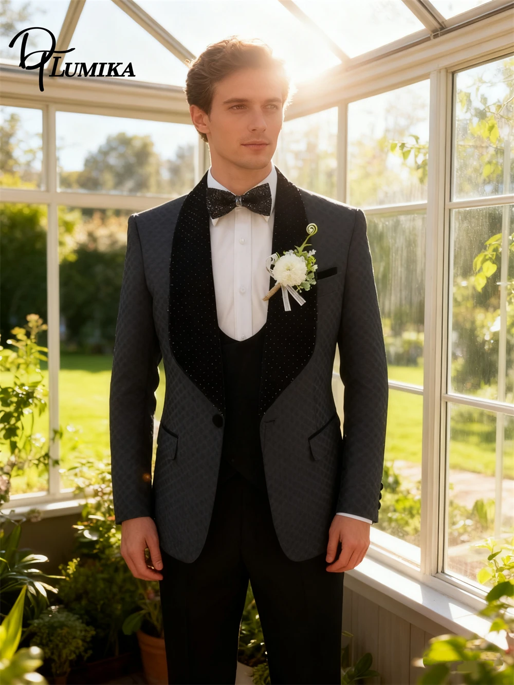 DTLumika Three-Piece Fashion Men's Suit Set with Glitter Shawl Neck, Slim Fitted One Button Blazer Black Vest Pants Party Tuxedo
DTLumika Three-Piece Fashion Men's Suit Set with Glitter Shawl Neck, Slim Fitted One Button Blazer Black Vest Pants Party Tuxedo