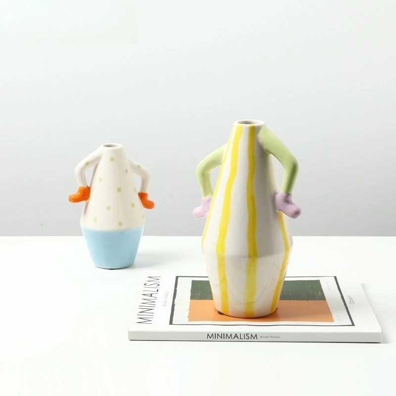 Nordic ins style abstract hand-painted body shape ceramic small vase living room, fun home ornament
Nordic ins style abstract hand-painted body shape ceramic small vase living room, fun home ornament