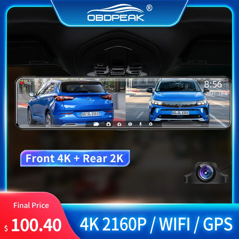 H8 Car Rearview Mirror UHD 4K DashCam DVR 2160P GPS Track WIFI APP Auto Video 2k Dash Recorder Night Vision Rear 1440P Dual Lens
H8 Car Rearview Mirror UHD 4K DashCam DVR 2160P GPS Track WIFI APP Auto Video 2k Dash Recorder Night Vision Rear 1440P Dual Lens
