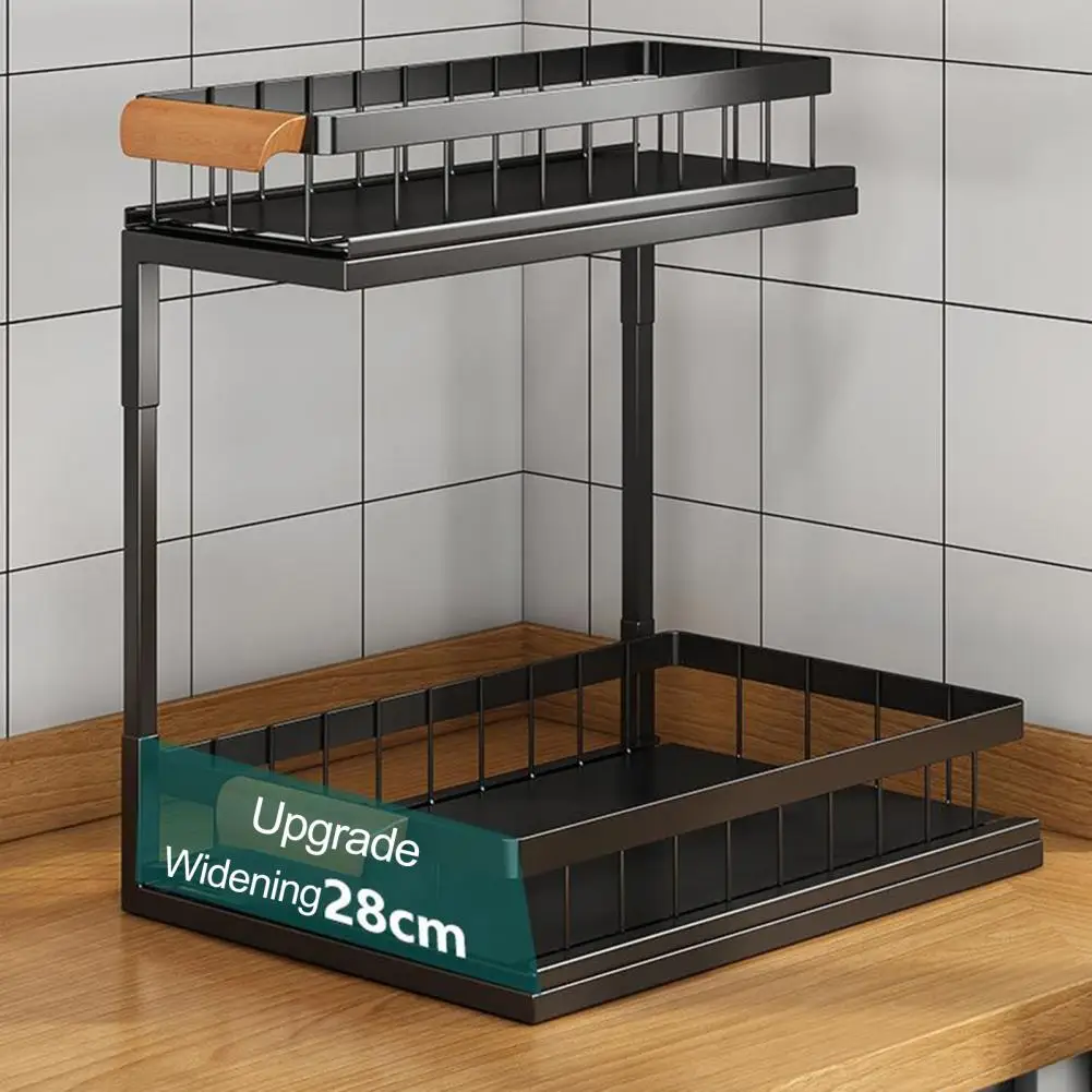 Kitchen Shelf Organizer Durable Metal 2-tier Sliding Kitchen Bathroom Shelf Organizer for under Sink Storage Under-sink Storage
Kitchen Shelf Organizer Durable Metal 2-tier Sliding Kitchen Bathroom Shelf Organizer for under Sink Storage Under-sink Storage