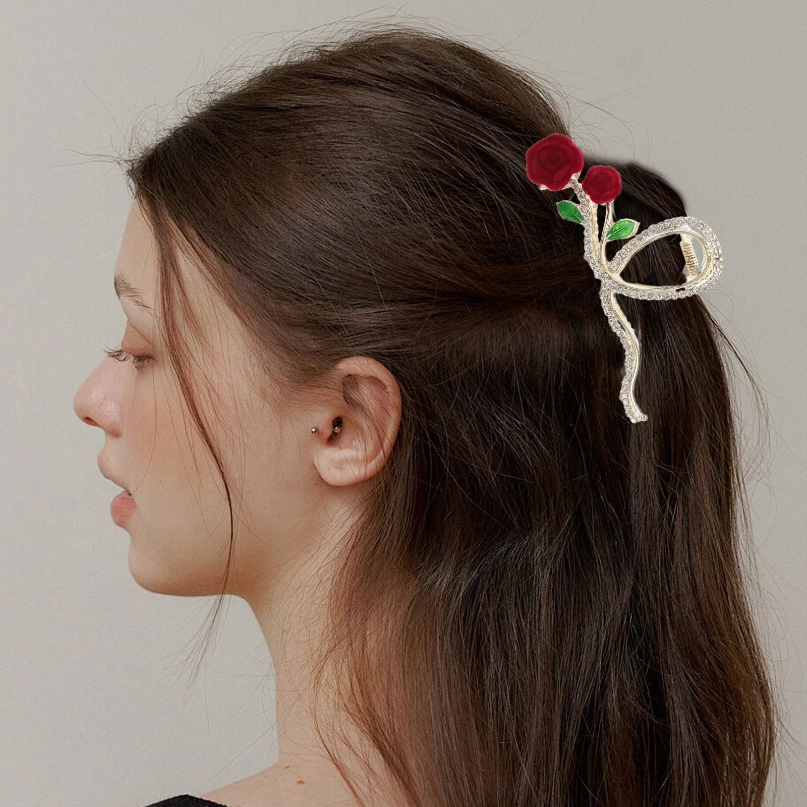 Rose Hair Accessories Claw Clips Vintage Rhinestone Women Red Bridesmaid Bling Ponytail Flower Pins Hair Decorations
Rose Hair Accessories Claw Clips Vintage Rhinestone Women Red Bridesmaid Bling Ponytail Flower Pins Hair Decorations