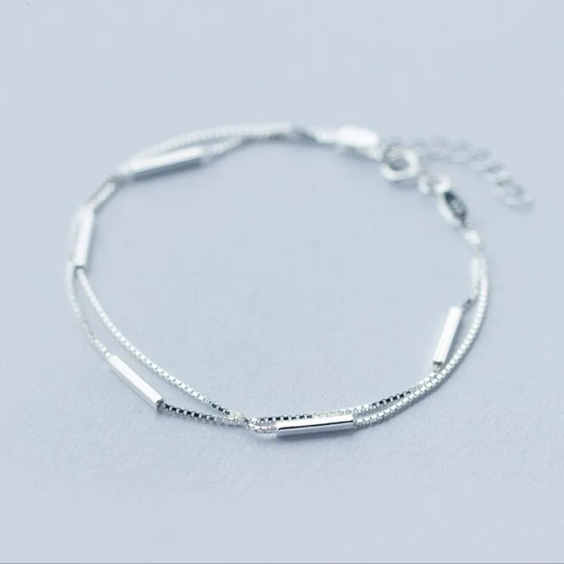 Personality New Art 925 Sterling Silver Jewelry Female Simple Bar Round Stick Double High-quality Popular Bracelet SL003
Personality New Art 925 Sterling Silver Jewelry Female Simple Bar Round Stick Double High-quality Popular Bracelet SL003