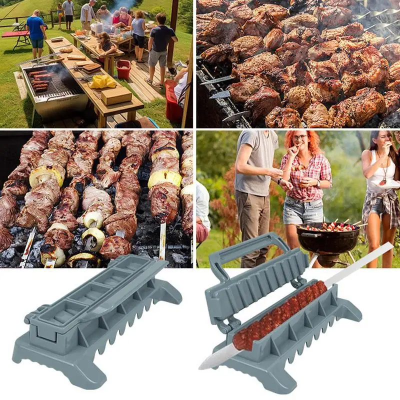 Plastic Single Row Kebab Maker BBQ Meat Skewer Machine Kebab Press Maker Reusable BBQ Skewer Maker Skewers Grilling Tools
Plastic Single Row Kebab Maker BBQ Meat Skewer Machine Kebab Press Maker Reusable BBQ Skewer Maker Skewers Grilling Tools
