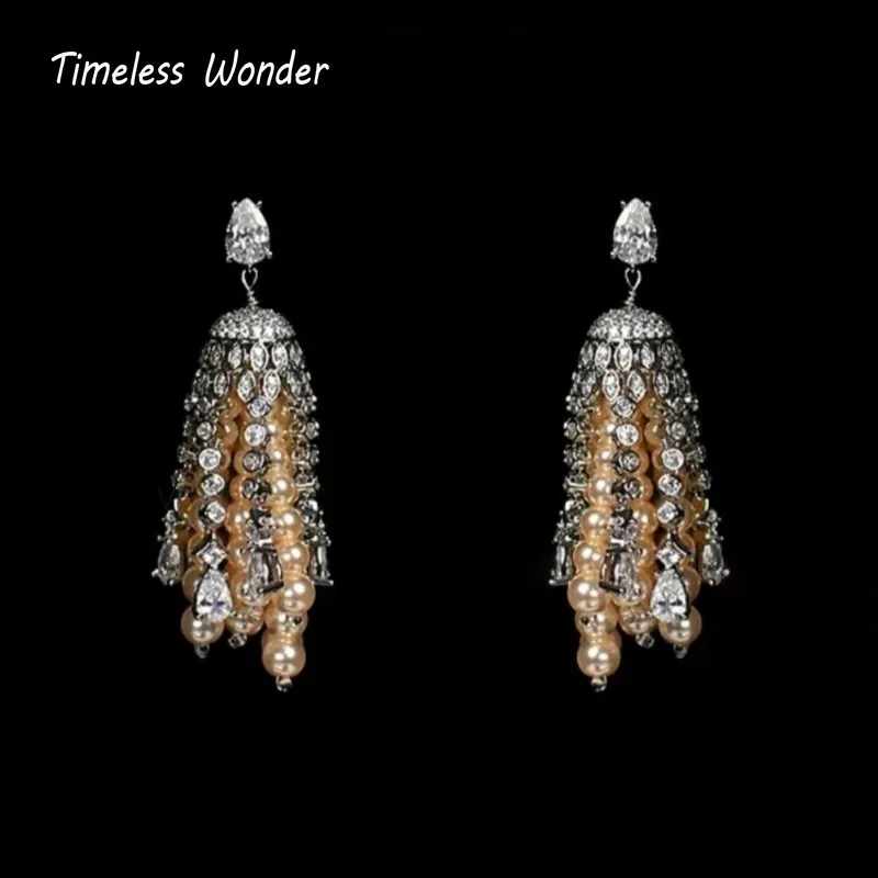 Timeless Wonder Fancy Crystal Zircon Pearl Tassel Stud Earrings for Women Designer Fine Jewelry Luxury Top Rare Gift Sweet 3612
Timeless Wonder Fancy Crystal Zircon Pearl Tassel Stud Earrings for Women Designer Fine Jewelry Luxury Top Rare Gift Sweet 3612