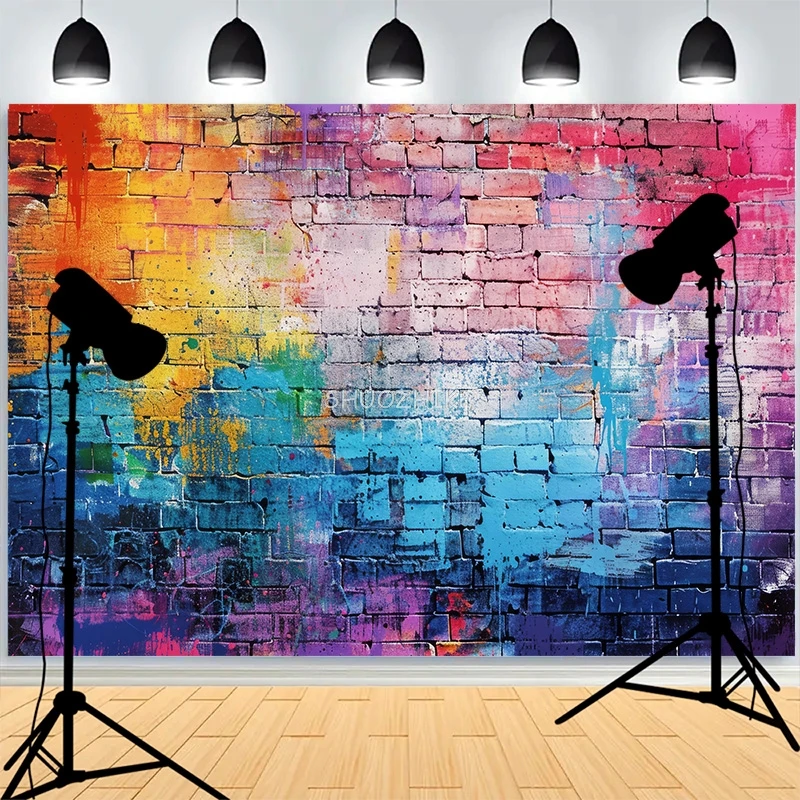 Abstract Neon Rainbow Painted Brick Wall Background Damaged Rustic Texture Vibrant Graffiti Grunge Photography Backdrops BK-06
Abstract Neon Rainbow Painted Brick Wall Background Damaged Rustic Texture Vibrant Graffiti Grunge Photography Backdrops BK-06