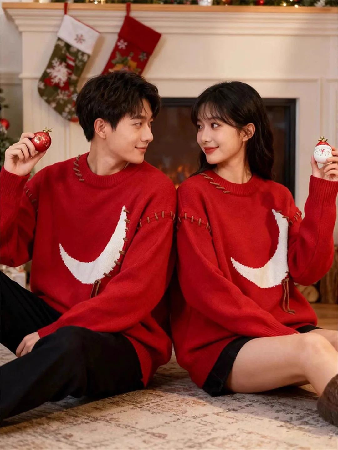 Red Cisas Knitwear Men's Women's Winter Loose Fit Comfortable Long Sve Sweater Design with Hemp Rope for Lazy Sle
Red Cisas Knitwear Men's Women's Winter Loose Fit Comfortable Long Sve Sweater Design with Hemp Rope for Lazy Sle