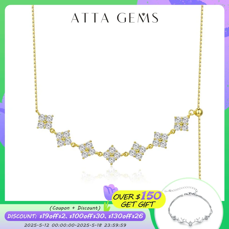 ATTAGEMS Luxurly D Color Moissanite Necklace 925 Sterling Silver Pure Gold Pendant for Women Wedding Party Bridal Fine Jewelry
ATTAGEMS Luxurly D Color Moissanite Necklace 925 Sterling Silver Pure Gold Pendant for Women Wedding Party Bridal Fine Jewelry
