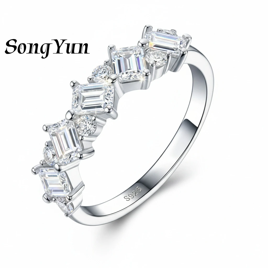 SONGYUN Luxury Jewelry 925 Sterling Silver Ring Brilliant Moissanite Diamond Rings for Lover 18K Gold Plated Fine Jewelry
SONGYUN Luxury Jewelry 925 Sterling Silver Ring Brilliant Moissanite Diamond Rings for Lover 18K Gold Plated Fine Jewelry