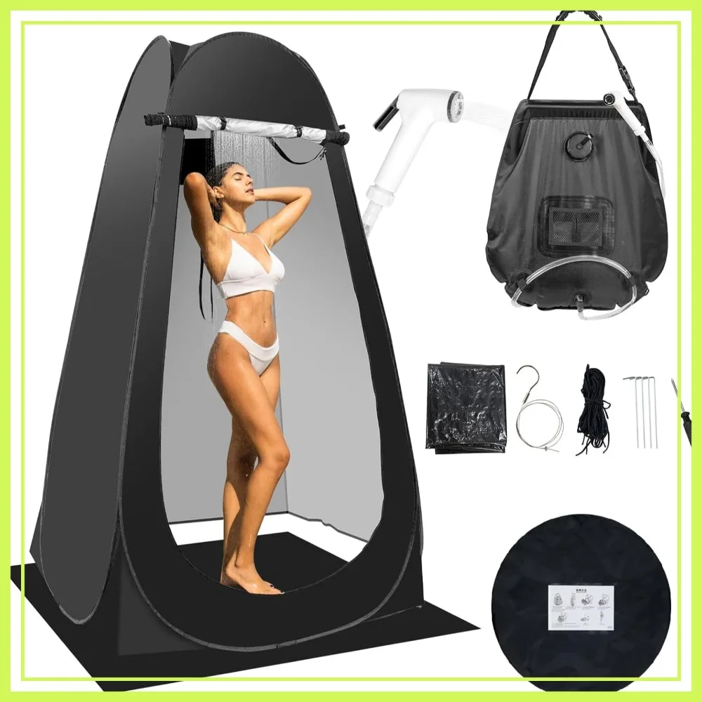 Pop Up Privacy Tent for Camping Shower with 5 Gallon Solar Bag.
Pop Up Privacy Tent for Camping Shower with 5 Gallon Solar Bag.