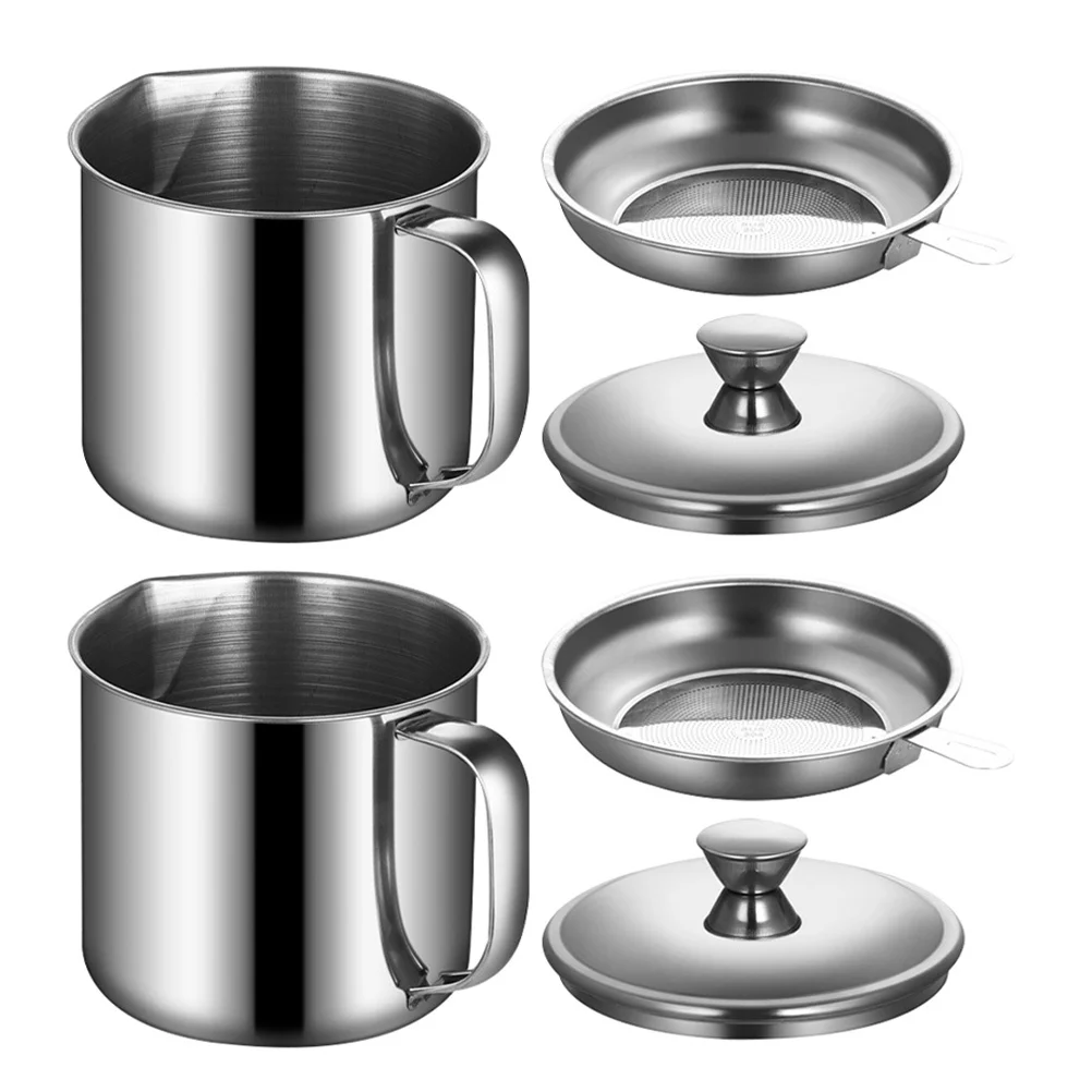 2Pcs Stainless Steel Grease Strainer Oil Pot Kitchen Filter for Cooking Baking Soup Broth Grease Container for Kitchen
2Pcs Stainless Steel Grease Strainer Oil Pot Kitchen Filter for Cooking Baking Soup Broth Grease Container for Kitchen