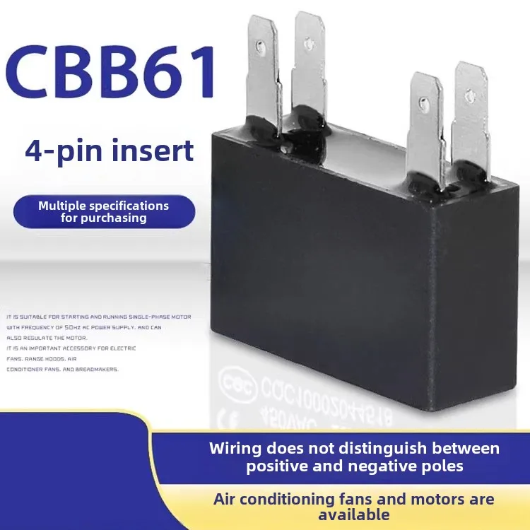 CBB61 air conditioner fan capacitor 1.5/2/2.5/3/3.5/4/4.5/5 UF starting capacitor 450V
CBB61 air conditioner fan capacitor 1.5/2/2.5/3/3.5/4/4.5/5 UF starting capacitor 450V