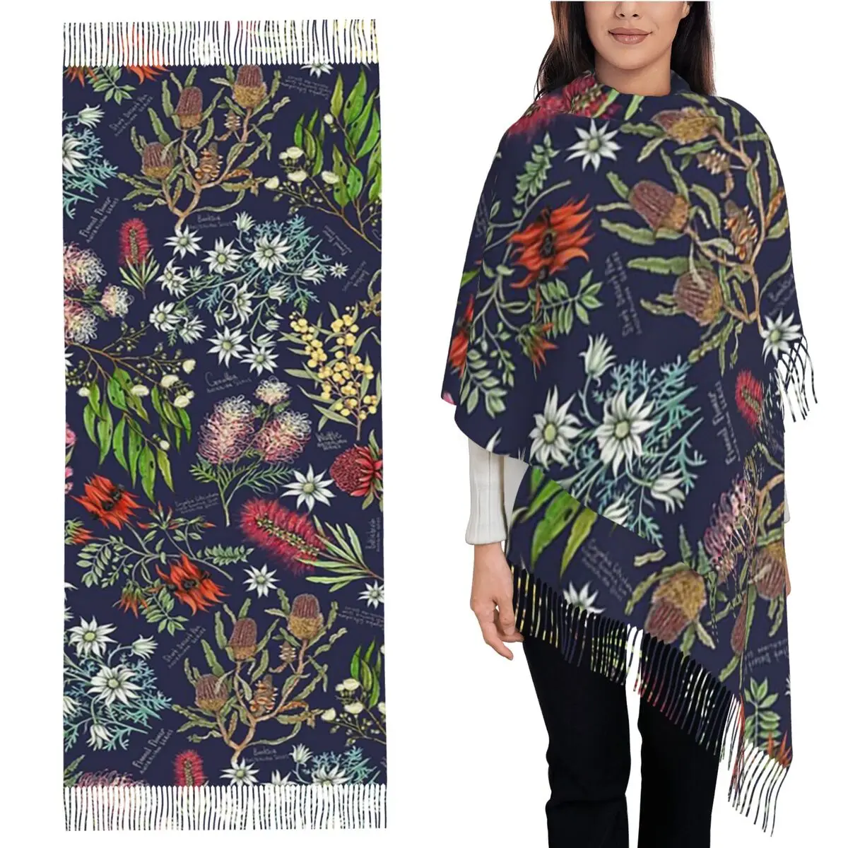 Австралийская ботаника - темно-синий ночной шарф, шарфы с кисточками, женские мягкие теплые шали и накидки, длинная осенне-зимняя шаль
Австралийская ботаника - темно-синий ночной шарф, шарфы с кисточками, женские мягкие теплые шали и накидки, длинная осенне-зимняя шаль