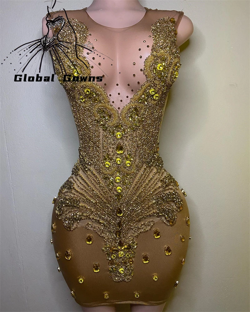 Gold O N Short Prom Dress Black Girl 2024 Birthday Luxury Party Dresses Rhinestone Bead Crystal Mermaid Mini Cocktail Customized
Gold O N Short Prom Dress Black Girl 2024 Birthday Luxury Party Dresses Rhinestone Bead Crystal Mermaid Mini Cocktail Customized