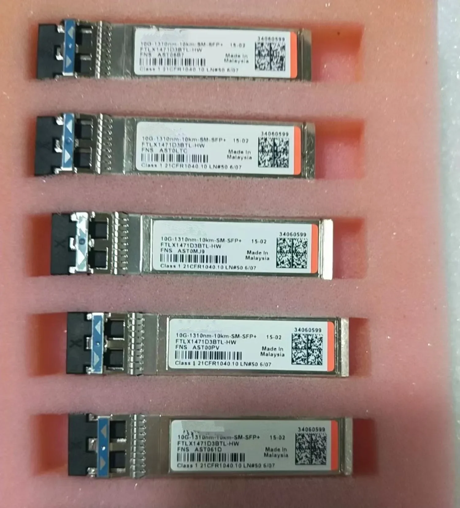 10g sfp/FTLX1471D3BTL-HW 34060599 10G 10KM 1310NM single mode optical fiber module/10g port module
10g sfp/FTLX1471D3BTL-HW 34060599 10G 10KM 1310NM single mode optical fiber module/10g port module