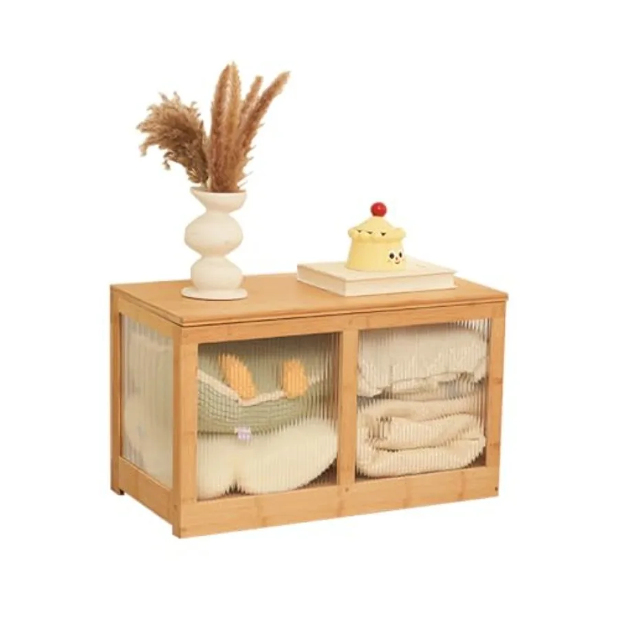 Storage Chest, Bamboo Storage Bench, Large Storage Trunk with 2 Safety Hinges, Entryway Acrylic Panel Shoe Bench for Bedroom, L
Storage Chest, Bamboo Storage Bench, Large Storage Trunk with 2 Safety Hinges, Entryway Acrylic Panel Shoe Bench for Bedroom, L
