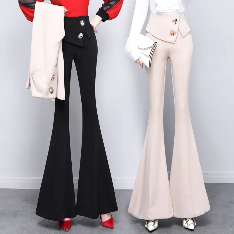 Ladies French Flared Pants Women Clothing Woman Chic High Waist Zipper Fly Trousers Female Girls Streetwear Clothes Py8182
Ladies French Flared Pants Women Clothing Woman Chic High Waist Zipper Fly Trousers Female Girls Streetwear Clothes Py8182