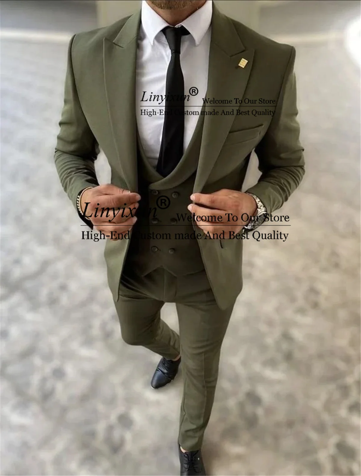 Classic Army Green Wedding Suits For Men Slim Fit 3 Pieces Groom Tuxedo Formal Male Office Business Blazer Sets Costume Homme
Classic Army Green Wedding Suits For Men Slim Fit 3 Pieces Groom Tuxedo Formal Male Office Business Blazer Sets Costume Homme