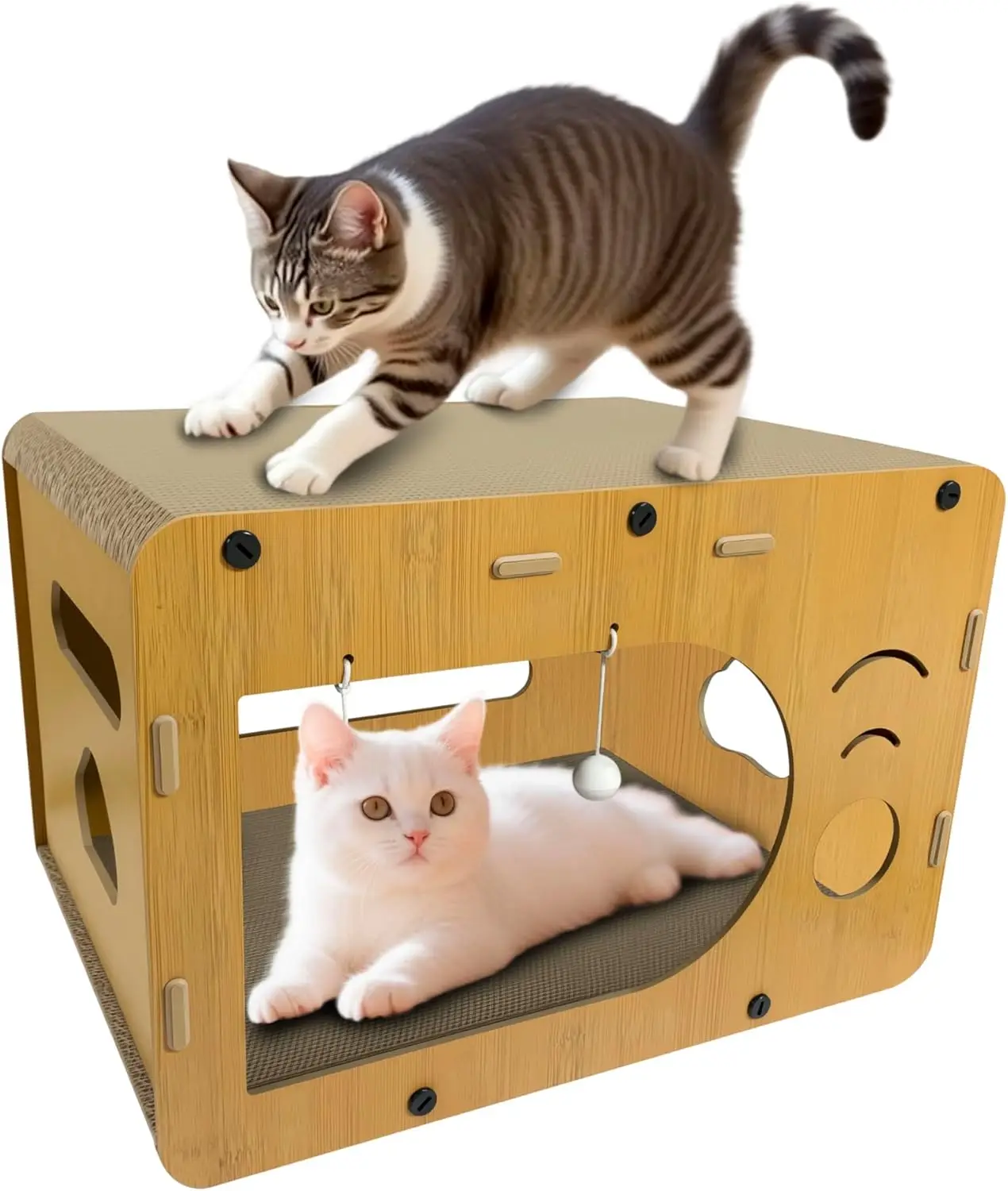 Large Cat Scratcher Bed, 2-in-1 House-Shaped Scratch Pad, Protects Furniture
Large Cat Scratcher Bed, 2-in-1 House-Shaped Scratch Pad, Protects Furniture