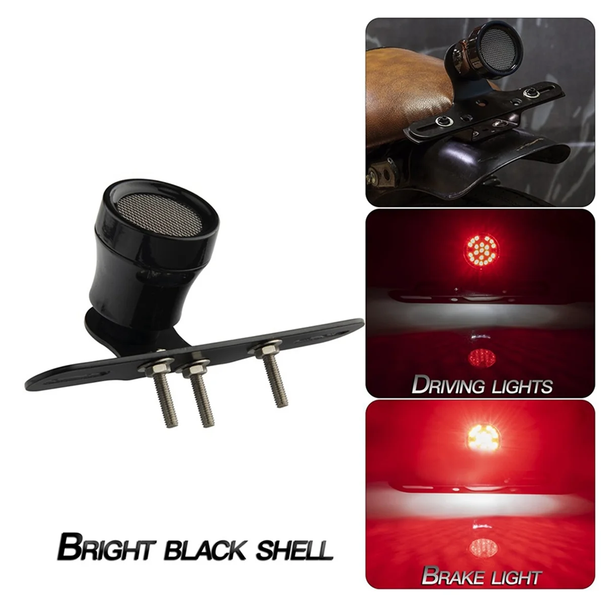 ABQA-Motorcycle Retro LED Tail Brake Stop Light Lamp License Plate Light with Bracket Black for Harley Sportsters Honda A
ABQA-Motorcycle Retro LED Tail Brake Stop Light Lamp License Plate Light with Bracket Black for Harley Sportsters Honda A