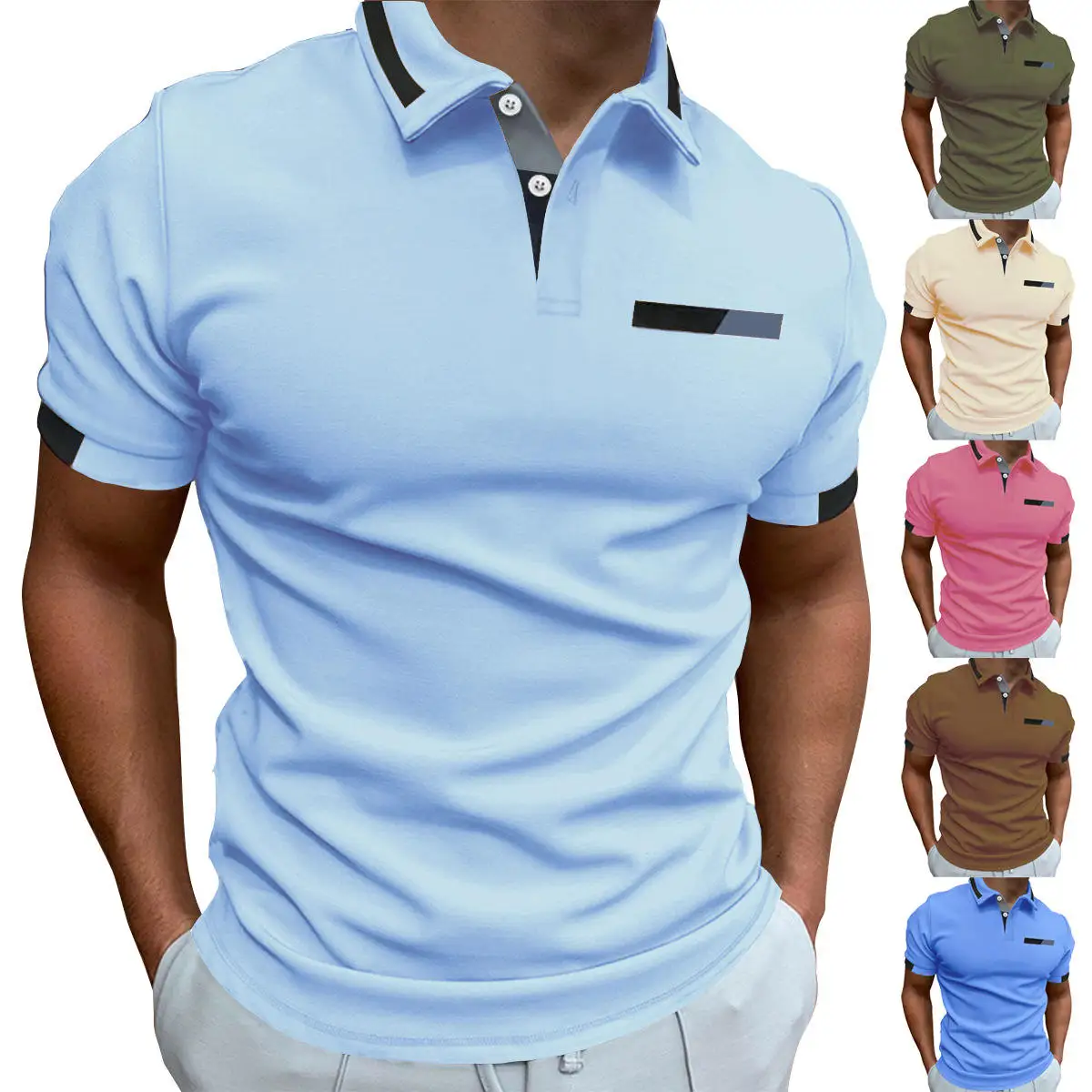 Business Casual Men's Shirt with Fake Pocket And Button Cotton Blend Summer Top Cool Feeling Cross-Border Male Upper App...
Business Casual Men's Shirt with Fake Pocket And Button Cotton Blend Summer Top Cool Feeling Cross-Border Male Upper App...