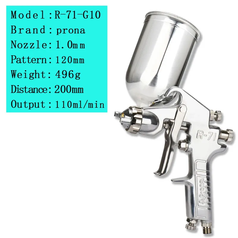 Prona R71 Paint Spray Gun (Gravity,Suction,Pressure Feed type To Choose) Different Nozzle Size R-71 Air Spray Gun
Prona R71 Paint Spray Gun (Gravity,Suction,Pressure Feed type To Choose) Different Nozzle Size R-71 Air Spray Gun