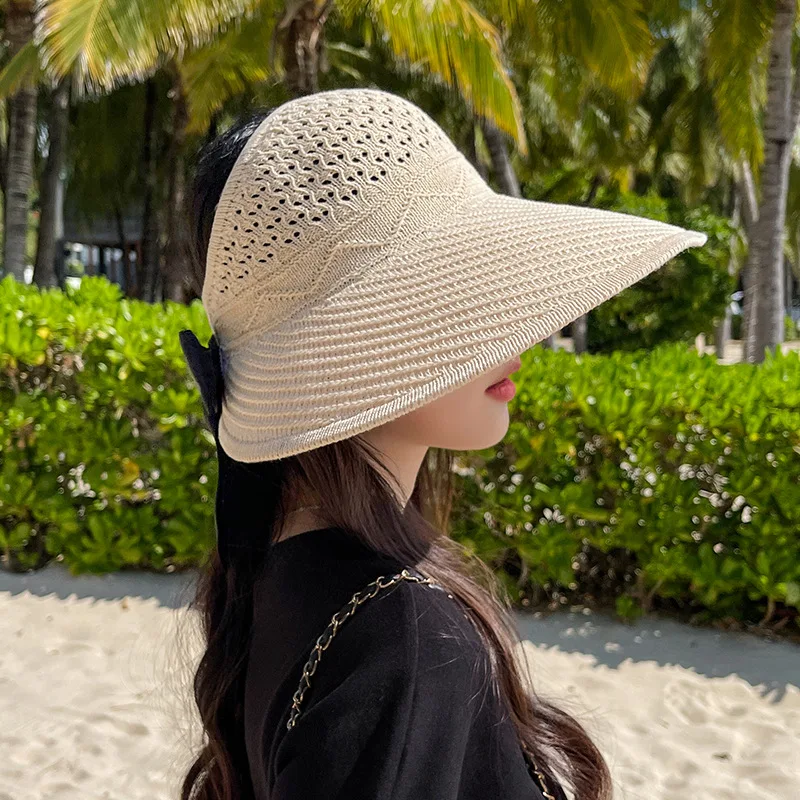 Summer new roofless knitted bow big edge sun hat outdoor sports sunshade sun protection women's empty top hat tide
Summer new roofless knitted bow big edge sun hat outdoor sports sunshade sun protection women's empty top hat tide