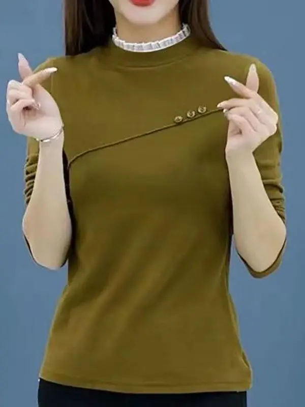 Women's Long Sleeve Thermal Shirt Half High Collar Thickened Fashionable Winter T-Shirt Warm Dervo Inner Wear Commute Style
Women's Long Sleeve Thermal Shirt Half High Collar Thickened Fashionable Winter T-Shirt Warm Dervo Inner Wear Commute Style